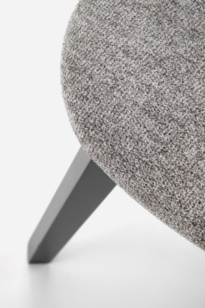 Krzesło HYLO z szarym tapicerowanym siedziskiem i czarną drewnianą ramą