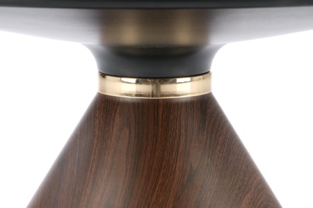 Stolik kawowy Genesis 70 cm z ceramicznym blatem i podstawą orzechową