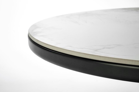 Stolik kawowy Genesis 70 cm z ceramicznym blatem i podstawą orzechową