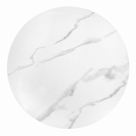 Stolik pomocniczy Tribeca ze złotą podstawą i jasnym ceramicznym blatem