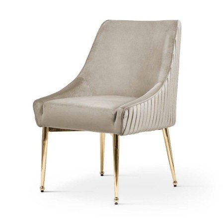 Krzesło glamour LEON z tapicerką i złotymi nogami – dostępne także z kołatką – nowoczesny luksus z oferty arszi.pl