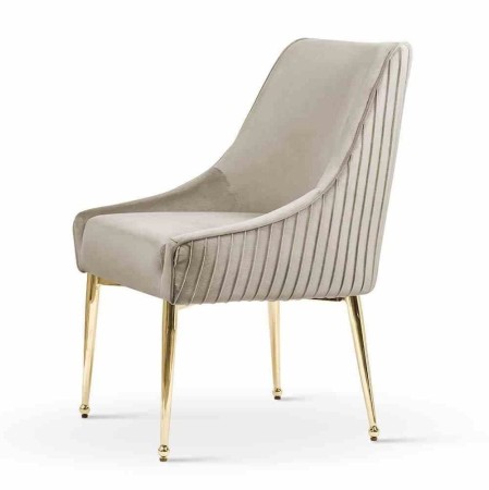 Krzesło glamour LEON z tapicerką i złotymi nogami – dostępne także z kołatką – nowoczesny luksus z oferty arszi.pl