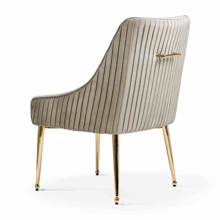 Krzesło glamour LEON z tapicerką i złotymi nogami – dostępne także z kołatką – nowoczesny luksus z oferty arszi.pl