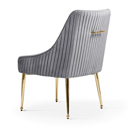 Krzesło glamour LEON z tapicerką i złotymi nogami – dostępne także z kołatką – nowoczesny luksus z oferty arszi.pl