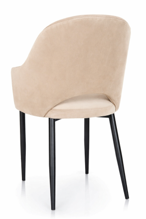Tapicerowane krzesło GODA do salonu, na smukłych nogach, styl nowoczesny