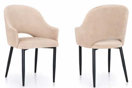 Tapicerowane krzesło GODA do salonu, na smukłych nogach, styl nowoczesny