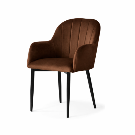 Krzesło Tulip z tapicerowanym siedziskiem i metalowymi nogami – nowoczesny styl, arszi.pl