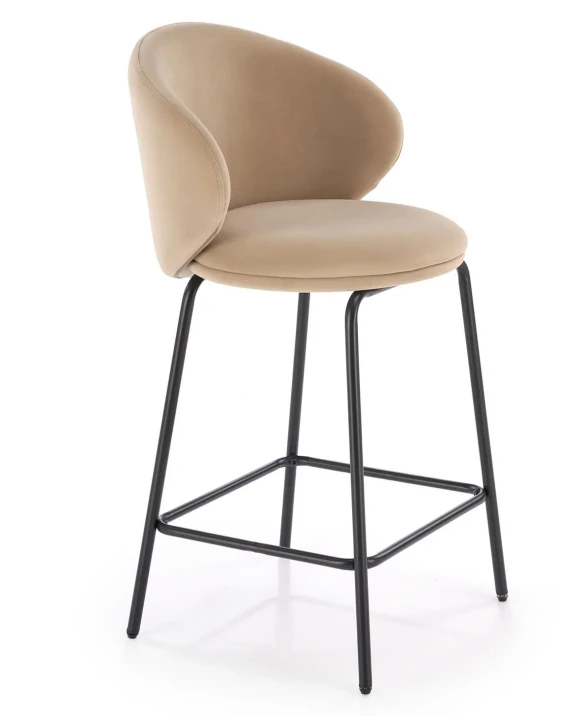 Hoker wysoki tapicerowany z regulacją wysokości, elegancki design na złotej nodze – Arszí