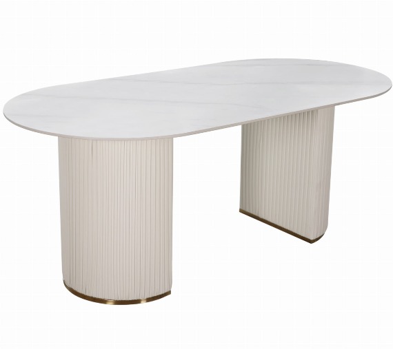 Stół z blatem ze spieku kwarcowego – trwały i nowoczesny mebel do salonu i jadalni – Arszí